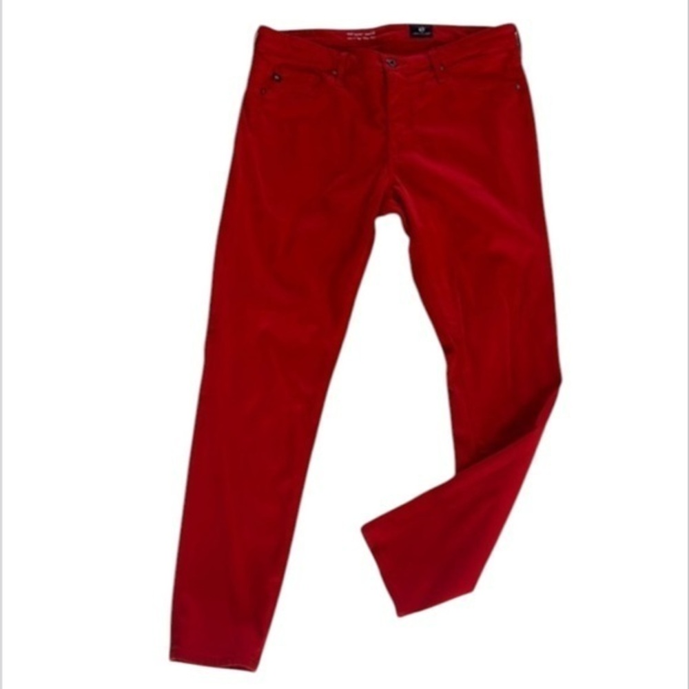 AG The Abby mid rise super skinny ankle jeans size 31 in red